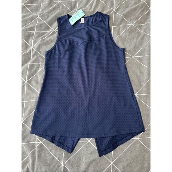 Ideology Blue Split-Back Tank Top Size XS - Picture 4 of 6